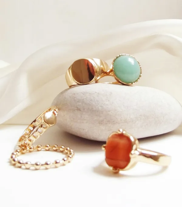 Bague fine — or rose